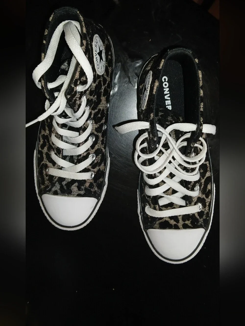 Converse Chuck Taylor All Star Leopard Kids High Top Shoe Size 3 - Picture 1 of 5